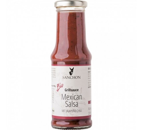 Sos pentru gratar salsa mexicana, cu chili jalapeno bio Sanchon, 210ml