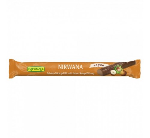 Vegan Stick nirwana cu ciocolata si crema de alune, vegan bio Rapunzel, 22g